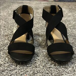 Naturalizer Black Strappy Heels